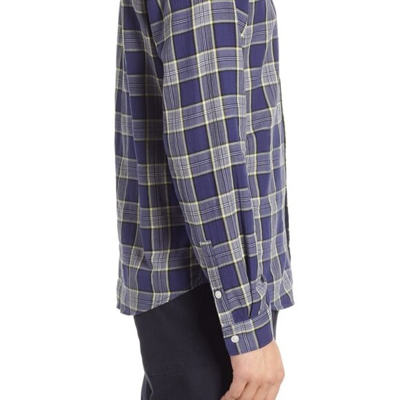 HOPE BNWT Mens Shirt Long Sleeve Blue Plaid - Picture 3 of 11